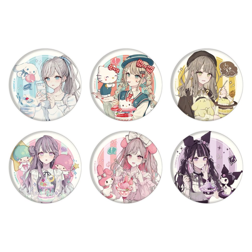 Akakura x Sanrio Characters 03 [Collaboration Illustration] Can Badge Box of 6