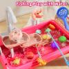 NIPLOOOW Kitchen Sink Toys Toddlers 3-5, Play Sink with with Electric Water Pump, Water Table for Kids Ages 4-8, Fishing Game Outdoor Toys Pretend Role Play Toys for Boys Girls 3 4 5 6 7 8 view 3