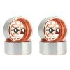 4PCS Deep Dish Wagon 1.9 Metal Beadlock Wheel Hub Rim for 1/10 RC Crawler Axial SCX10 90046 Traxxas TRX4 RC4WD D90(Copper) view 1