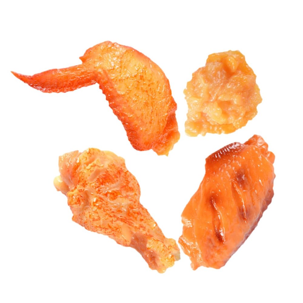 BESPORTBLE 4Pcs Lifelike Artificial Fake Food Realistic Simulation Chicken Legs Wings and Model for Display Decoration and Photography Props