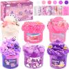 6 Pack Pink & Purple Slime kit for Kids- Cloud Butter & Clear Slimes, Cute Animal Theme Party Favors, Sensory Toys for Kids Girls Boys Ages 4-12, Goodie Bag Stuffers, Birthday Gift Ideas Cute Stuff view 1