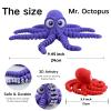 3D Printed Cute Octopus, 3D Printed Animal, Flexible Joint 3D Octopus, Home Office Classroom Decoration, Executive Desk Decoration (Red) view 2