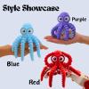 3D Printed Cute Octopus, 3D Printed Animal, Flexible Joint 3D Octopus, Home Office Classroom Decoration, Executive Desk Decoration (Red) view 3