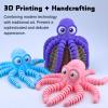 3D Printed Cute Octopus, 3D Printed Animal, Flexible Joint 3D Octopus, Home Office Classroom Decoration, Executive Desk Decoration (Red) view 4
