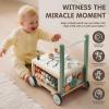 Joyreal Wooden Baby Walker - 9-in-1 Baby Push Walker with Activity Cube, Push Activity Walker for Boys and Girls, Sit-to-Stand Learning Walker Activity Center, Speed & Height Adjustable view 3