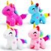 4 Pack Unicorn Stuffed Animal Plush Toys for Kids, Cute Unicorn Plushies, Kawaii Plush Toys, Small Valentines Day Stuffed Animals for Christmas Decorations, Home Decor, Kids Prizes view 1