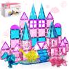 60PCS Dinosaur Toys Magnetic Tiles for Girls, Magnet Building Blocks Sensory Toy for Girls Boys Ages 3-5 4-8, STEM Learning Construction Toddler Girl Toys Birthday Gift for 3+ Years Old Kids Toy view 1
