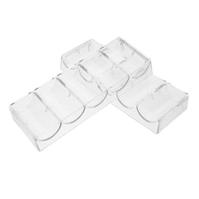 Abaodam 2Pcs Clear Acrylic Poker Chip Trays Capacity Chips Storage Case Transparent Chips Organizer for Home Parties and Events Chip Display Rack