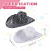 PATIKIL Mini Cowboy Hats, 8 Pcs Miniature Western Cowboy Hat for Crafts, Party Decoration, Doll Pet Dress Up, Glitter Dot Style, White/Black view 2