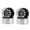 4PCS Deep Dish Wagon 1.9 Metal Beadlock Wheel Hub Rim for 1/10 RC Crawler Axial SCX10 90046 Traxxas TRX4 RC4WD D90(Black) view 1