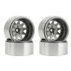 4PCS Deep Dish Wagon 1.9 Metal Beadlock Wheel Hub Rim for 1/10 RC Crawler Axial SCX10 90046 Traxxas TRX4 RC4WD D90(Black) view 3