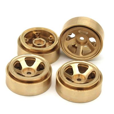 4PCS Brass Beadlock Wheel Rim Hub Counterweight for 1/18 Scale FMS Toyota Fj Cruiser Land Cruiser RC Car Upgrade Parts