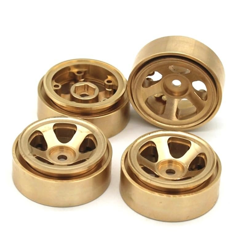 4PCS Brass Beadlock Wheel Rim Hub Counterweight for 1/18 Scale FMS Toyota Fj Cruiser Land Cruiser RC Car Upgrade Parts