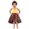 iooiooi African Girl's Traditional Costume Flower Print Casual Dashiki Skirt Matching Headscarf view 1