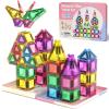 WMXDU Mini Magnetic Tiles with Iron Box, 42PCS Travel Size Magnet Building Blocks Toy Set, Protable Construction Block Toys Educational Learning Sensory Toys for 3+ Year Old Boys Girls Birthday Gift view 1