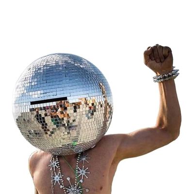 2025 Disco Ball Helmet Silver Glitter,Reflective Mirror Ball Helmet,Mirror Mosaic Headgear,Hanging Disco Party Decorations For Bar Club Celebration Festive Gatherings Accessory (Equipped with lights)