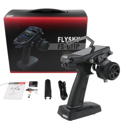 Authticar FS-G11P Flysky Transmitter, 2.4GHz 11CH Transmitter with FS-R11P Receiver Combo, IPS Display, Colorful Lighting Control, Ultra-Low Energy Consumption Suitable for ANT Models RC Toys