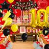 10th Birthday Decorations Red Black Yellow,10th Cartoon Birthday Balloon for Kids Printed Number 10 Balloons Banner Cake Topper Boy Girls Birthday Party Decor view 3