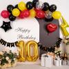10th Birthday Decorations Red Black Yellow,10th Cartoon Birthday Balloon for Kids Printed Number 10 Balloons Banner Cake Topper Boy Girls Birthday Party Decor view 4