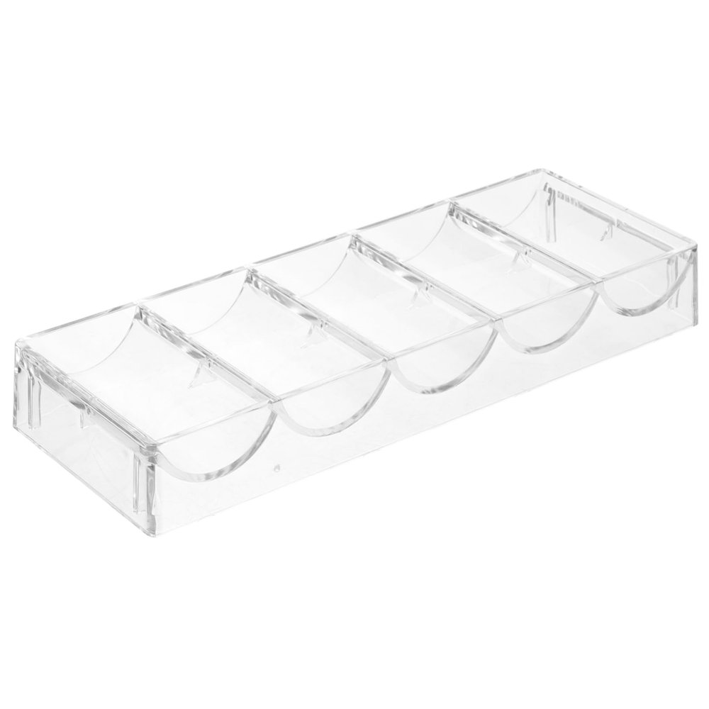 Sosoport Acrylic Poker Chip Rack Storage Box Compartments Poker Chip Display Case for Party