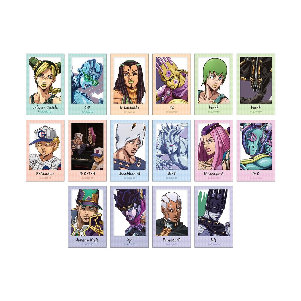 JoJo's Bizarre Adventure Stone Ocean Trading Instant Camera Style Illustration Cards 16 Pack Box