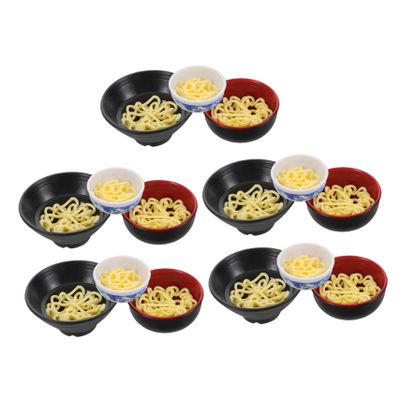 OFFIGAM 15Pcs Miniature Realistic Noodle Bowl Set for Dollhouse Cute Ramen Bowl Props Including Bowls Dollhouse Food