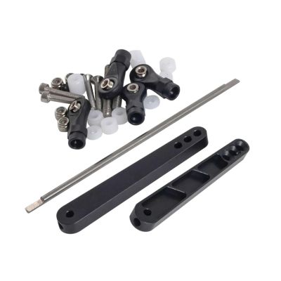for Panhard-Bar for Axial RR10 Bomber 90053 90048 AX31331 1/10 RC for Rock for Racing Rig Metal Rear Sway Bar Set Linkage Kit Upgrade Parts RC Car Repair Kit(Black)