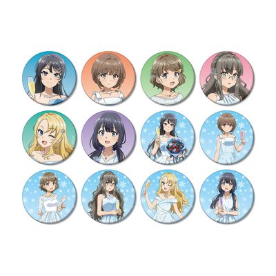 Seishun Buta Yaro wa School Bag Girl Dream Unwere, Illustrated by Mai Sakurajima, Birthday Version, Trading Mat Can Badge, Box of 12