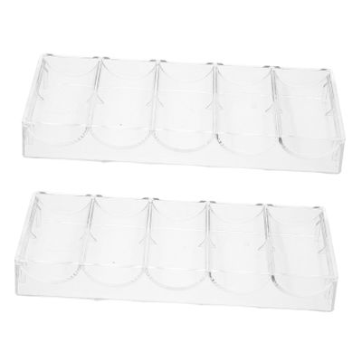 2pcs Acrylic Poker Chip Holder Chips Storage Case Rack Snack Display for Home Games