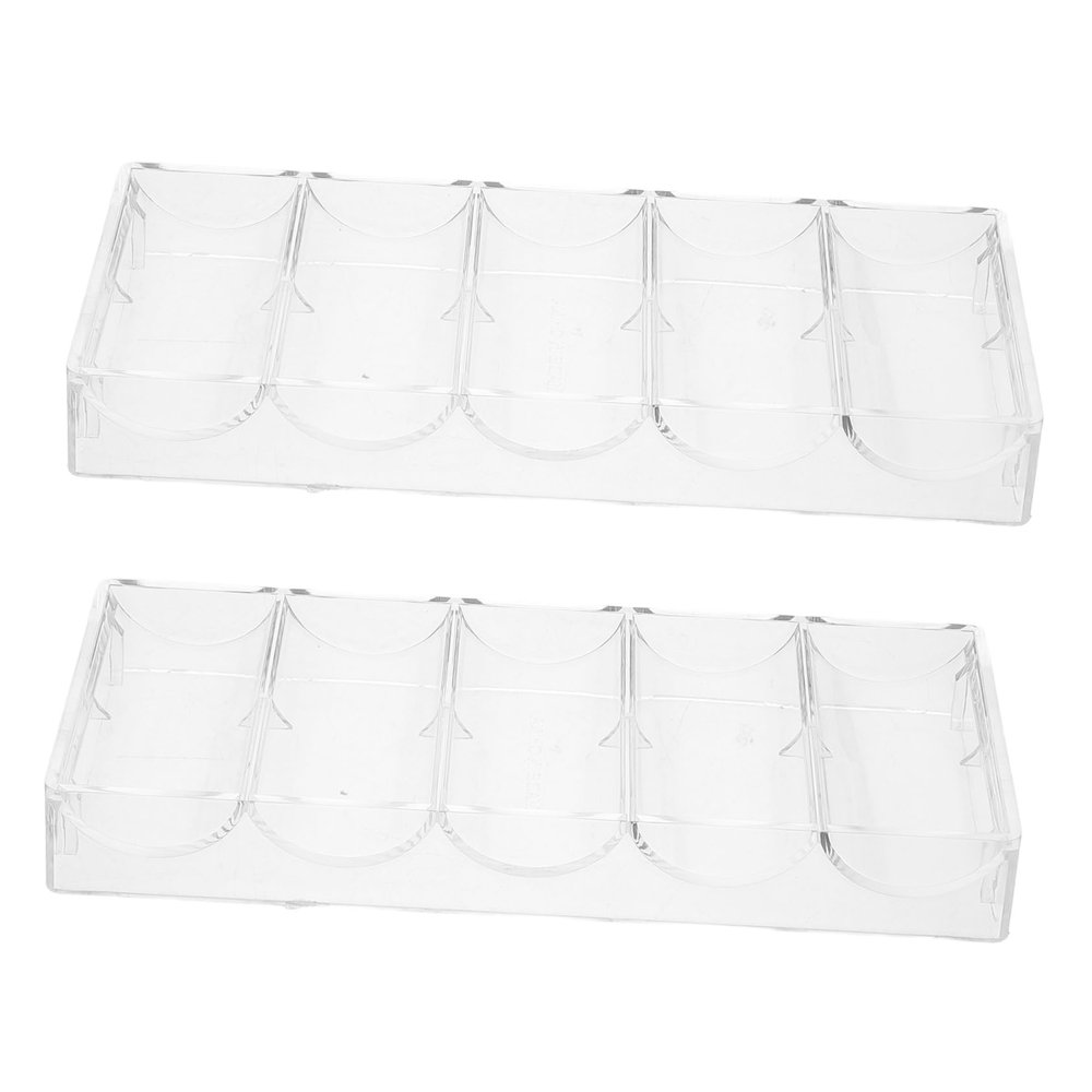 2pcs Acrylic Poker Chip Holder Chips Storage Case Rack Snack Display for Home Games
