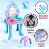 Toddler Vanity Table and Chair, Girls Magic Makeup Set with Mirror and Lights & Music, Frozen Toys for 2 3 4 5 Year Old Girls Kids Pretend Play Vanity Set Princess Dress Up Playset Gifts Ages 2-4 3-5 view 2