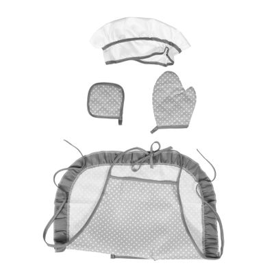 LIOOBO Kids Chef Apron Set Play Kitchen Accessory Cooking Apron for Children Complete Role Play Set Hat Mitt Pot Holder