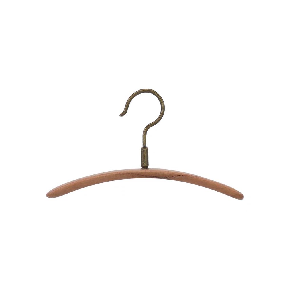 1:6 Scale Dollhouse Miniature mini Simulation Black Walnut Hanger,Clothes Hook Model,bjdob11blythegsc Wardrobe Accessories (Cherry Wood Small Hanger,1.97in Long)