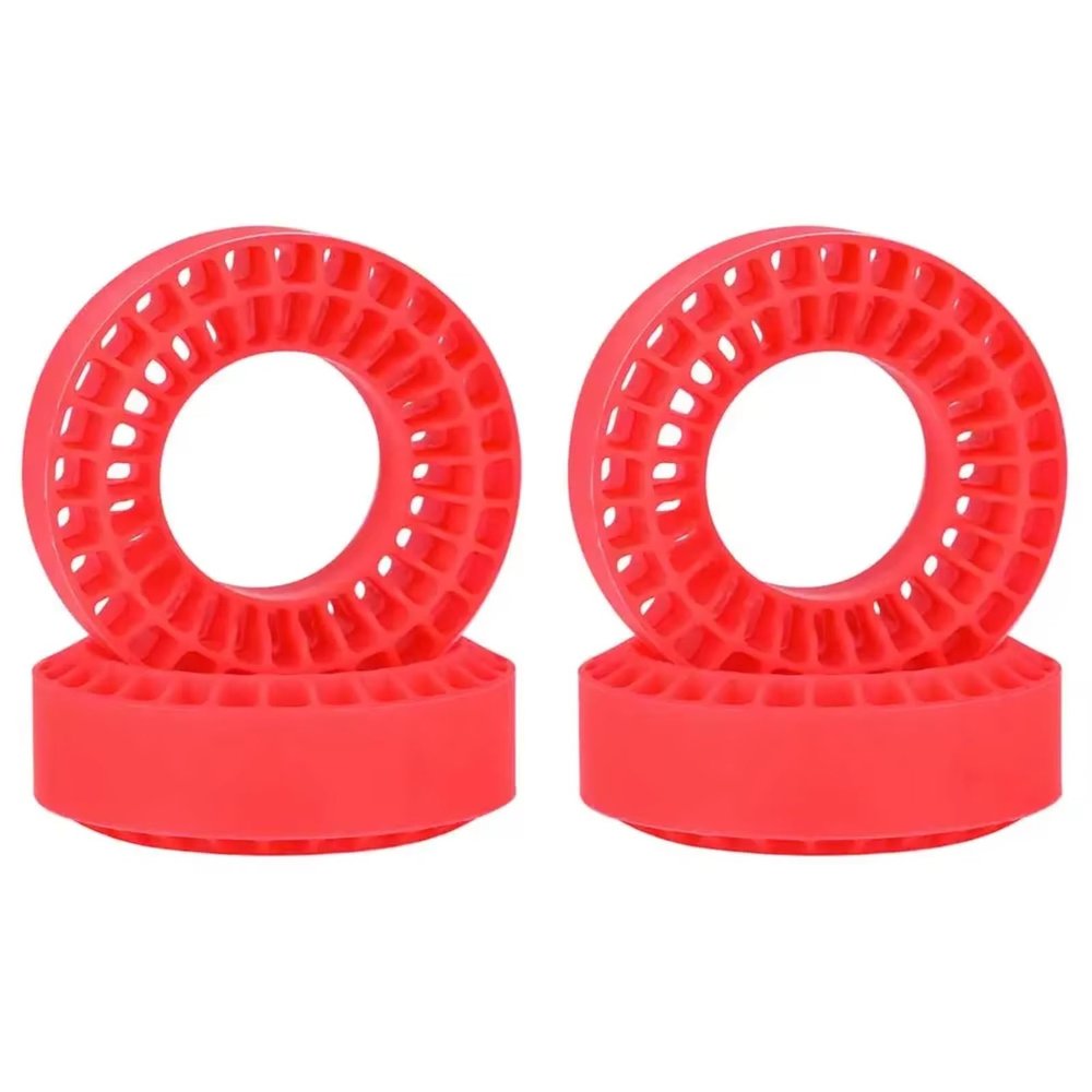 for SCX24 for TRX4M Enduro24 Ax24 1/18 1/24 Tire Silica Gel Insert Foam 55x20mm Fits 1.0 Inch Tires RC Crawler Upgrade Part RC Car Parts(Red,4pcs)