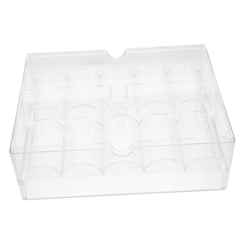 DOITOOL Clear Acrylic Poker Chips Box with Lid Transparent Poker Chip Organizer for Game Night and Tournaments Acrylic Storage