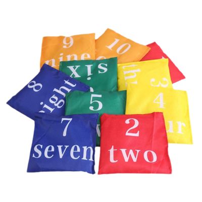 Aymzbd 10Pcs Number Bean Bags Toss Game, Family Games Carnival Toy, Kids Toys Hand Toss Game for Children