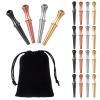 12 Pcs Cribbage Board Peg Brass Cribbage Pegs Metal Fit 1/8 Holes with Tapered Design for Board Games, 4 Colors with Black Bag view 1