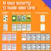 15 Butterfly Life Circle Flashcards with 4 Plastic Figurines, Butterflies Introduction Cards Plastic Insects Egg to Butterfly Kit Toy for Kids, Adults, Animal Lovers view 2