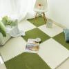 8 Pcs Puzzle Play Mat, Short Plush Interlocking Foam Floor Mats, 24" x 24" Soft Gym Exercise Mat, Protective Anti-Slip Flooring (Color: Blue+Dark Green)(White+Light Green) view 1