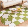 8 Pcs Puzzle Play Mat, Short Plush Interlocking Foam Floor Mats, 24" x 24" Soft Gym Exercise Mat, Protective Anti-Slip Flooring (Color: Blue+Dark Green)(White+Light Green) view 4