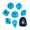 IUSTIDIE 7-Piece Jumbo Silicone DND Dice Set, 25mm Oversized Dice D&D Dice, Round Edges Soft Perfect Bouncer for D&D RPG Bar Pub Club Party Games(Blue w/Black Numbers) view 1