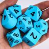 IUSTIDIE 7-Piece Jumbo Silicone DND Dice Set, 25mm Oversized Dice D&D Dice, Round Edges Soft Perfect Bouncer for D&D RPG Bar Pub Club Party Games(Blue w/Black Numbers) view 2