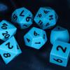 IUSTIDIE 7-Piece Jumbo Silicone DND Dice Set, 25mm Oversized Dice D&D Dice, Round Edges Soft Perfect Bouncer for D&D RPG Bar Pub Club Party Games(Blue w/Black Numbers) view 3