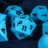 IUSTIDIE 7-Piece Jumbo Silicone DND Dice Set, 25mm Oversized Dice D&D Dice, Round Edges Soft Perfect Bouncer for D&D RPG Bar Pub Club Party Games(Blue w/Black Numbers) view 4