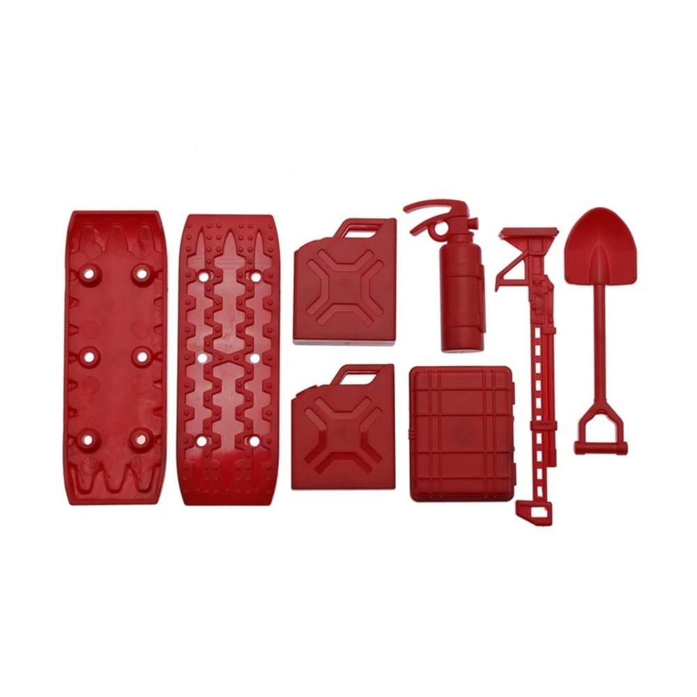 8pcs Simulation Extinguisher Shovel Tank Sand Ladder Decoration for 1/12 1/16 RC Car Axial C14 C24 D90 MN99S FY003