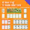 15 Frog Life Circle Flashcards with 5 Plastic Figurines, Frogs Introduction Cards Plastic Insects Tadpole to Frog Kit Toy for Kids, Adults, Animal Lovers view 2