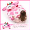 JOIEDOMI Kids Sleeping Bag Toddler Nap Mat with Pillow & Blanket 60" x 27" for Kids Ages 3+ Soft Plush Sleeping Mat Strawberry Cow for Preschool and Boys Girls Kindergarten Daycare Sleepover view 3