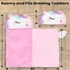 Primlect Kids Sleeping Bag with Pillow, Plush Animal Toddler Nap Mat for Preschool, Sleepovers, and Travel, Perfect for Boys and Girls, Pink view 3