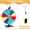 11.8inch Spinning Prize Wheel Tabletop 15/10 Slots Color Roulette Spinner DIY Interactive Spin Wheel with Eraser and Pen Erasable Tabletop Roulette Spinner for Home Trade Show Party (10 Slots) view 2