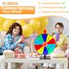 11.8inch Spinning Prize Wheel Tabletop 15/10 Slots Color Roulette Spinner DIY Interactive Spin Wheel with Eraser and Pen Erasable Tabletop Roulette Spinner for Home Trade Show Party (10 Slots) view 3